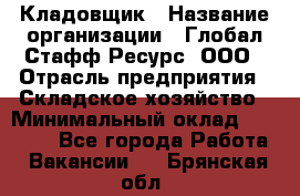 Кладовщик › Название организации ­ Глобал Стафф Ресурс, ООО › Отрасль предприятия ­ Складское хозяйство › Минимальный оклад ­ 20 000 - Все города Работа » Вакансии   . Брянская обл.